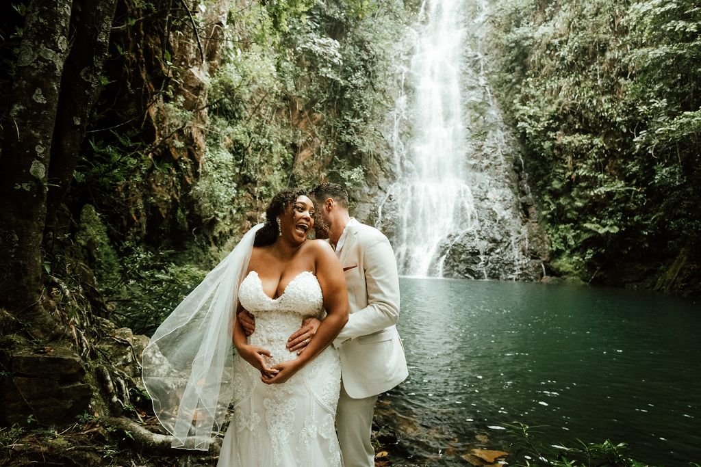 wedding at waterfall